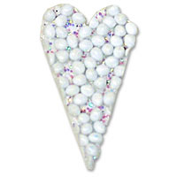 Confetti white boble heart