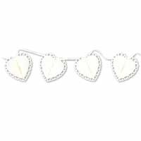 Confetti White hearts honeycomb garland