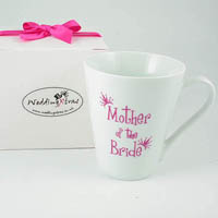 Confetti white mother of the bride mug