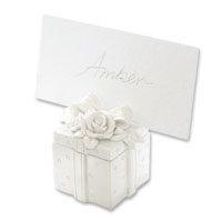 white parcel place card holder / trinket box