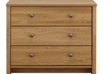 Oak Effect 3 Drawer Chest (W)858mm