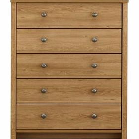 Consort Oak Effect 5 Drawer Chest (W)858mm