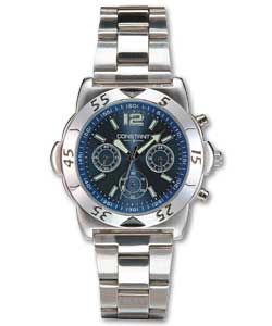 Gents Chrome Colour Chronograph Bracelet Watch