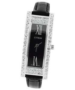 Ladies Stone Set Rectangular Dial Bracelet Watch