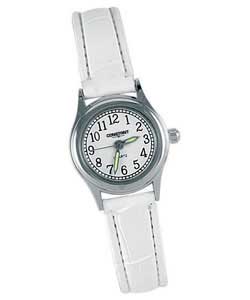 Ladies White Strap Watch