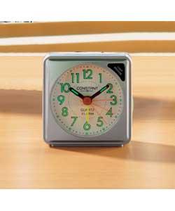 Constant square quartz/analogue alarm - Silver