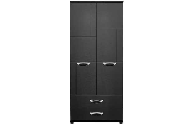 Contempo 2 Door 2 Drawer Wardrobe - Black