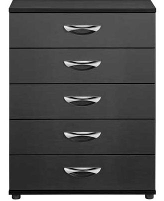 Contempo 5 Drawer Chest - Black