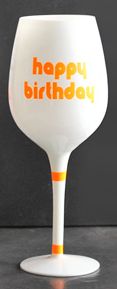 Orange Neon Happy Birthday White