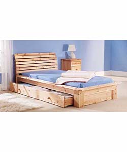 Pine Single Bedstead/1 Drawer/Luxury Ortho Matt