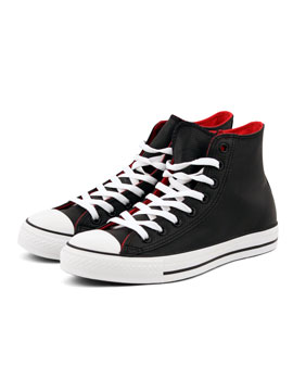 Converse Black Chuck Taylor Leather Hi-Top Trainer