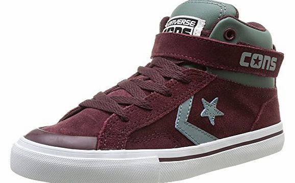 Boys Pro Blaze Junior Strap Suede Mid Trainers 385041 18 Bordeaux 2 UK, 34 EU