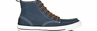 Mens CT navy leather hi-tops