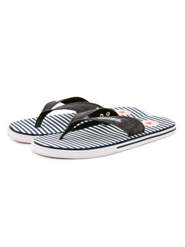 Converse White/Navy Canvas Stripe Flip Flops