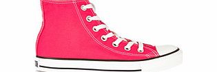 Womens raspberry and white hi-tops