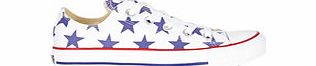 Womens white star print sneakers