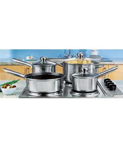 4 Piece Polished Aluminium Pan Set