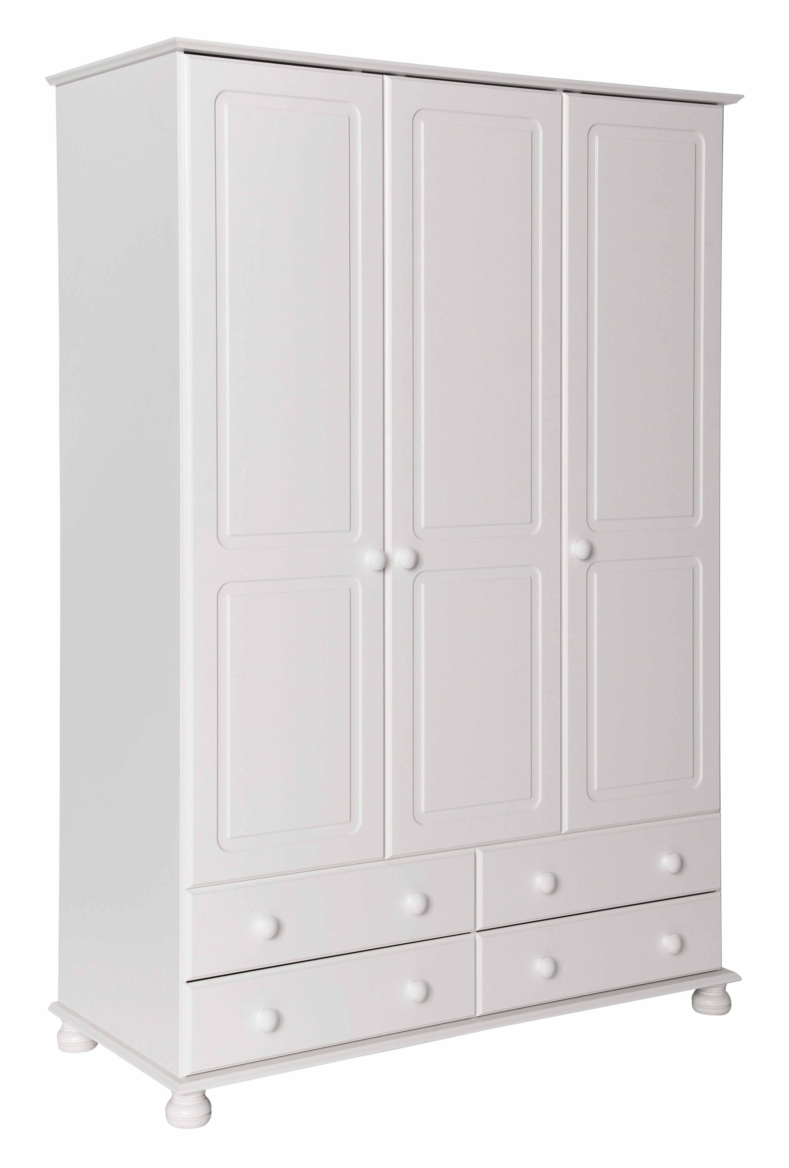 Copenhagen White 3 Door 4 Drawer Wardrobe