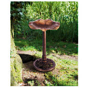 Copper lily leaf bird bath