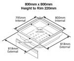 Coram Alcove Shower Tray 800 x 800 3 Upstands / 1 Panel