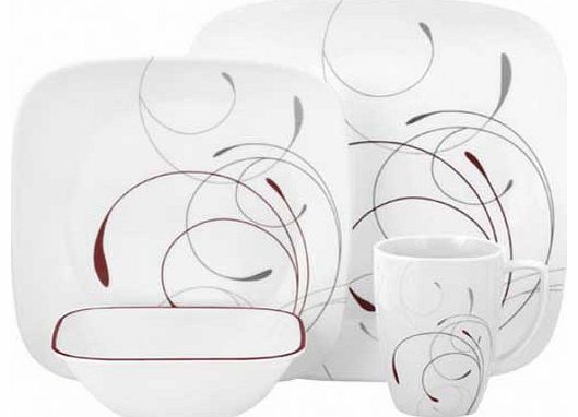 Splendor 16 Piece Set - Red and Grey