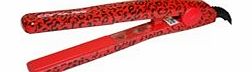 Mini Compact Red Leopard Ceramic Hair Straightener