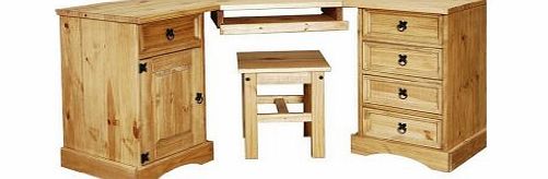 Corona Computer Desk Pine Corner Workstation Home Office Furniture *Brand New*