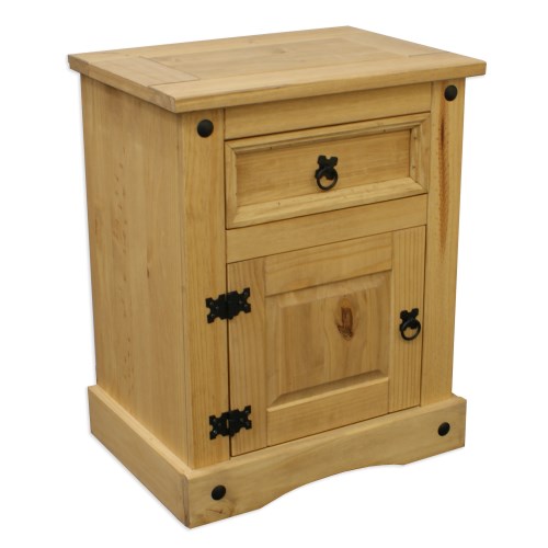 Mexican 1 Door 1 Drawer Bedside Table in