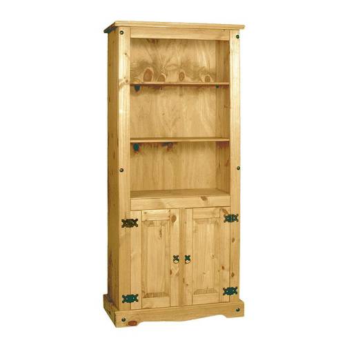 Corona Pine Bookcase with Two Doors