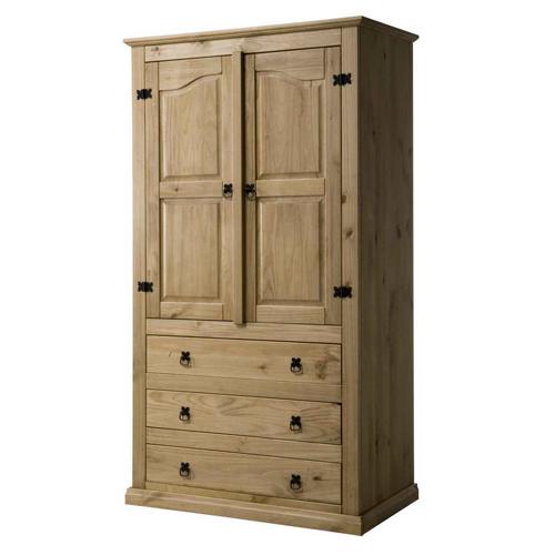 Corona Mexican Pine Furniture Corona Pine Wardrobe 3 Drawers