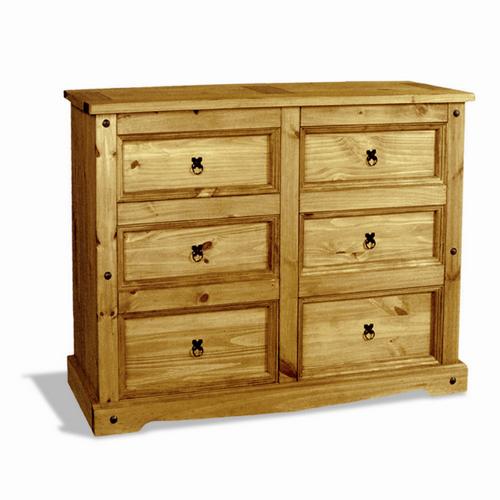 Dark Corona Pine Chest of Drawers - Large