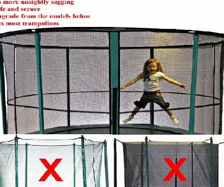 Cortez Premium Trampoline Safety Enclosure Net Netting - 8ft, 10ft, 12ft or 14ft FIBRE ROD UPGRADE KIT (12ft (8 pole))