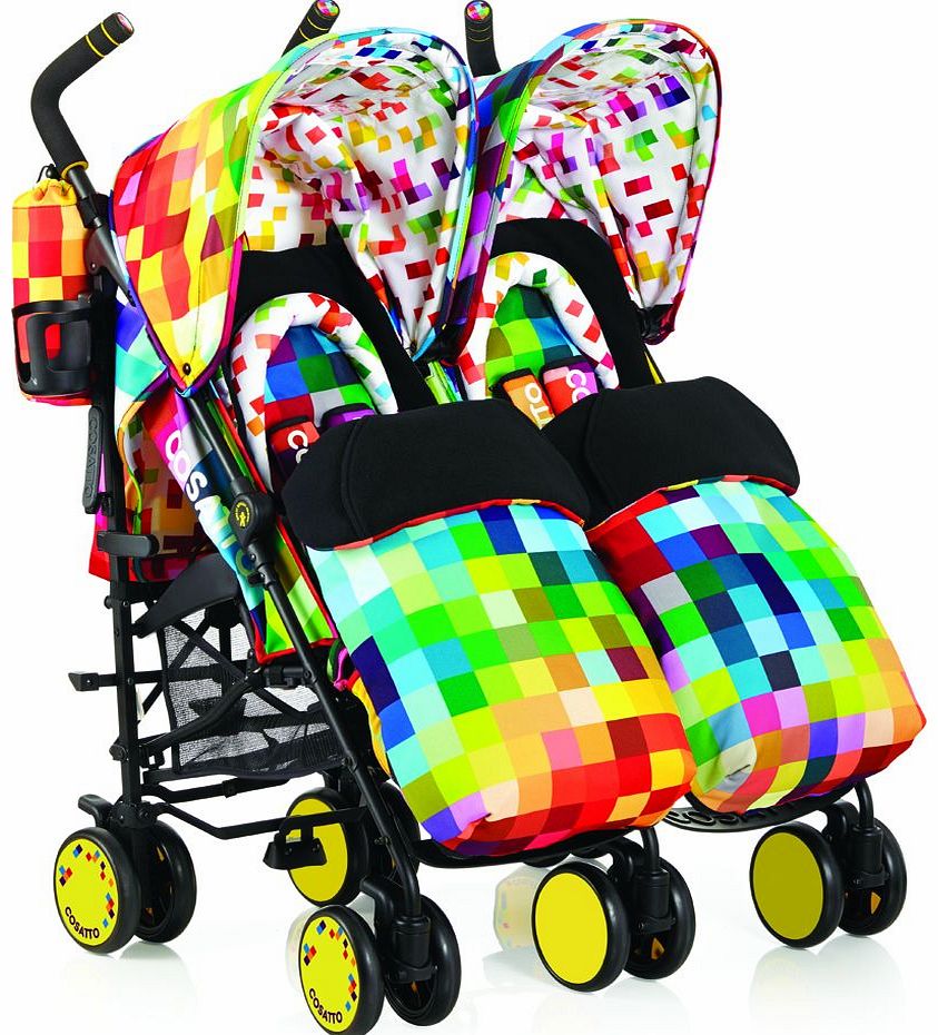 Supa Dupa Twin Stroller in Pixelate 2014