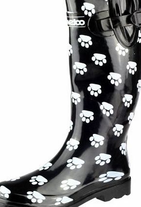 Cotswold Ladies Dog Paw Print Wellies Womens Festival Rain Snow Winter Wellington Boots Size UK 7 EU 40 Purple Grey