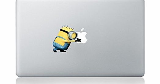 Cozee MacBook Minion Pushing Apple Vinyl Decal Sticker For MacBook Pro/Air 13``