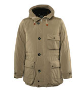 Beige Hooded Longer Length Jacket