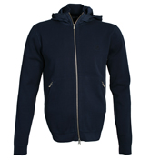 Navy Full Zip Hooded Sweater