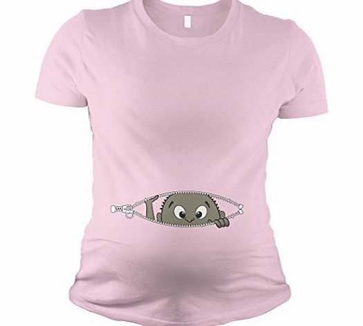 Crazy Dog Tshirts Womens African American Baby Peeking T Shirt Funny Maternity Tee L