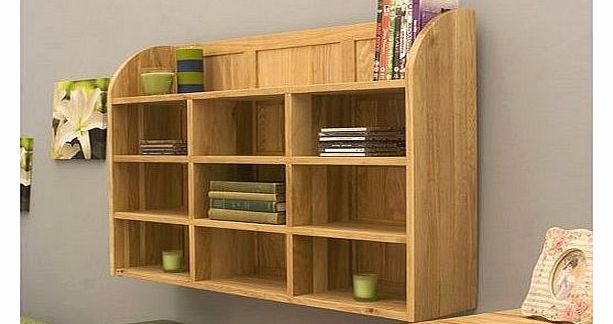 Wall Mounted Bookcase Solid Mobel Oak Shelf Unit