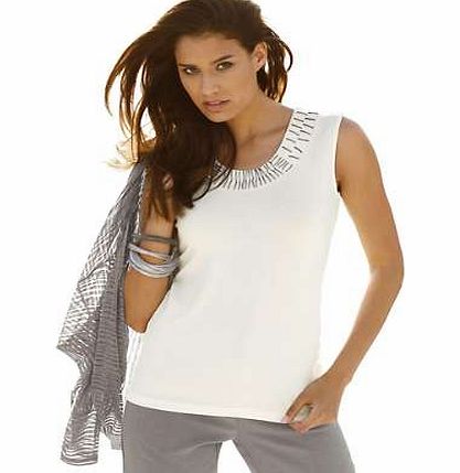 Creation L Embellished Neckline Top