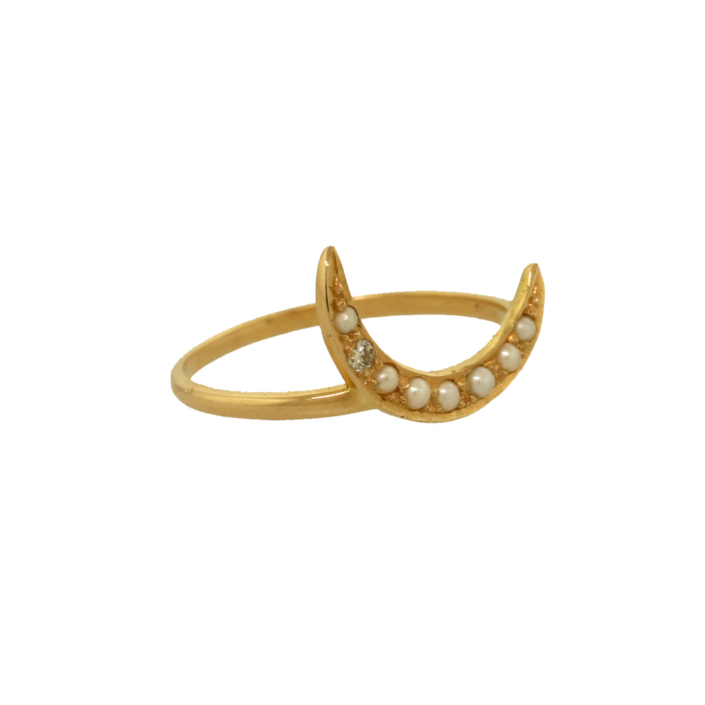 Moon Ring - Yellow Gold