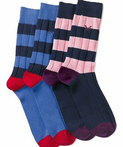 Crew Clothing 2 Pack Rugby Top Stripe Socks