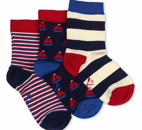 Crew Clothing Sailor Boy 3 Pack Sock Set