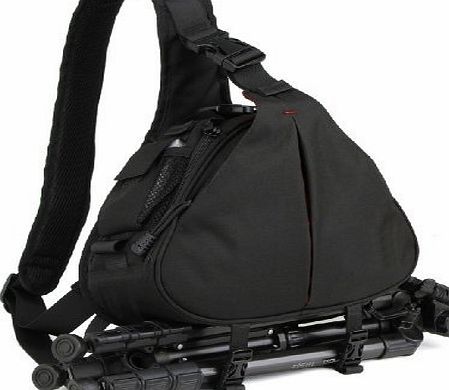 Croco CAS3197 Medium Pro Sling All Weather Shoulder Camera Bag/Case with Lens and Tripod Holder for DSLR/SLR Camera