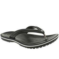 Female Crocband Flip Manmade Upper in Black, White