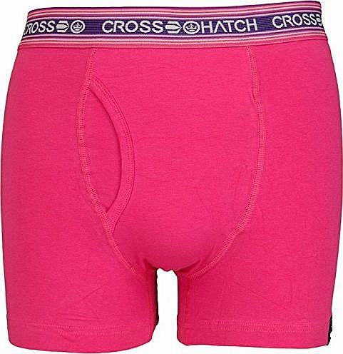 Crosshatch Mens Crosshatch Fire Glow Boxer Shorts Bright Magenta L