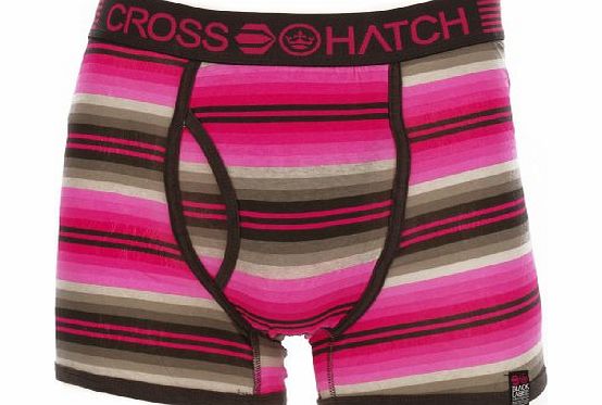 Crosshatch Mens Logic Striped Boxer Shorts Magenta XL