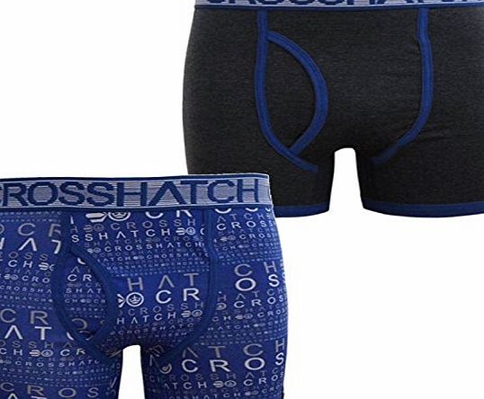 Crosshatch MENS NEW MULTIPACK CROSSHATCH SQUINT DESIGNER FASHION BOXER NOVELTY GIFT SHORTS [Navy Marl ,M]