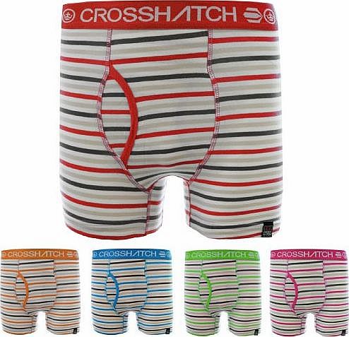 Crosshatch NEW MENS CROSSHATCH STRIPE COTTON BOXER SHORT TRUNKS UNDERWEAR SIZE S M L XL