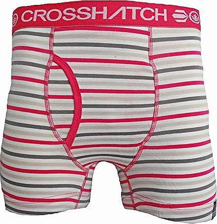 Crosshatch NEW MENS DESIGNER CROSSHATCH PLASMA STRIPED NEON WAISTBAND BOXER SHORT TRUNKS (M, PINK)